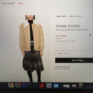 Stand Studio diamond-quilted faux-leather jacket